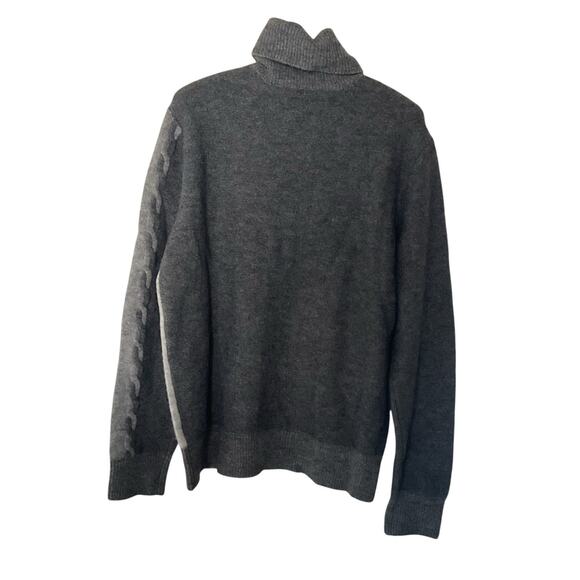 Paisley & Gray Gray Turtleneck Sweater  Slim Fit Men’s Cable Knit Pullover Sz L - Picture 2 of 8